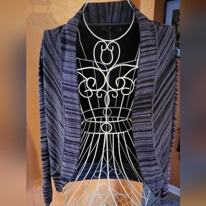 Purple striped athletic sweater